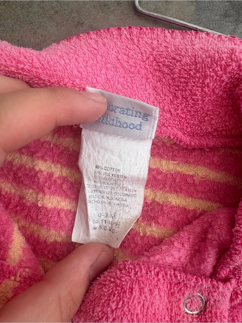 Vintage 90s Carter's Pink Striped & Solid Footed One-Piece Sleeper